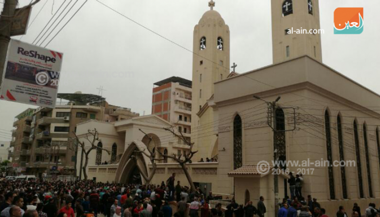 انفجار داخل كنيسة مارجرجس بمدينة طنطا شمالي مصر