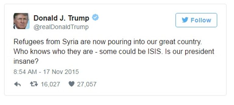 الرئيس الأمريكي دونالد ترامب