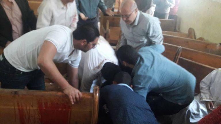 آثار الهجوم على الكنيسة