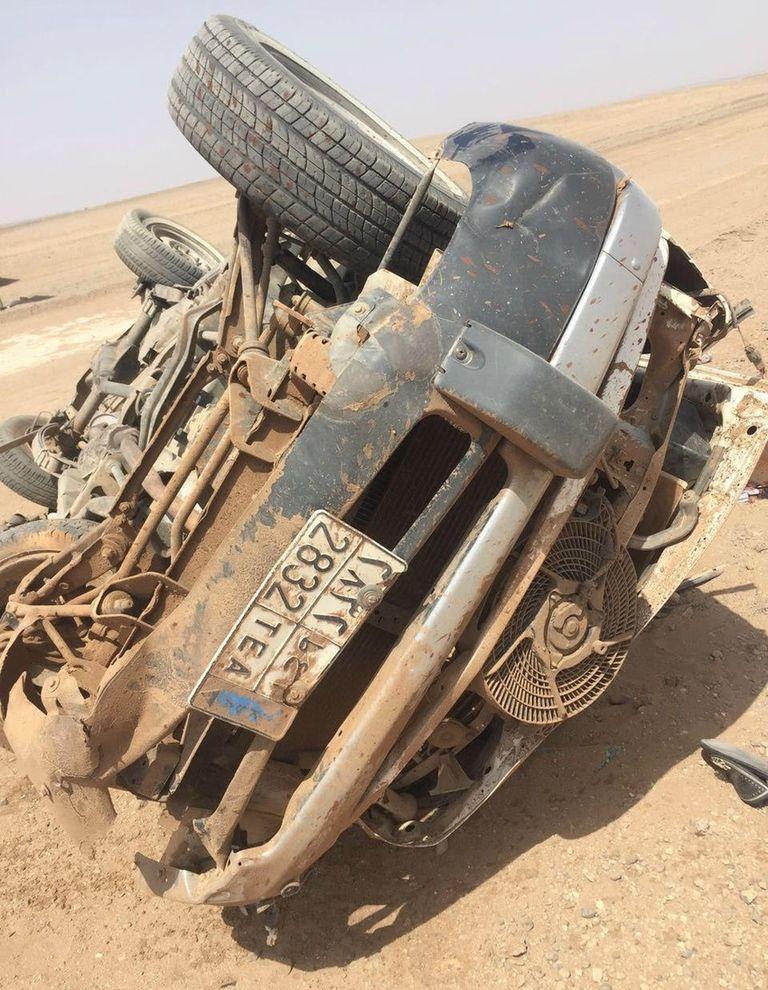 السيارة بعد الحادث