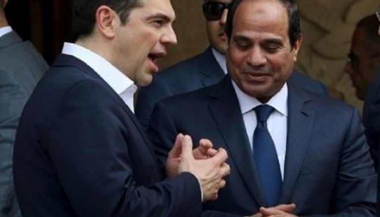 السيسي ورئيس وزراء اليونان في لقاء سابق