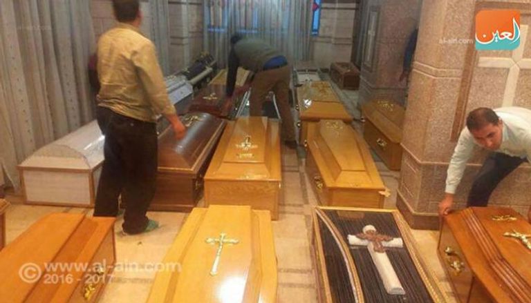 جثامين ضحايا هجوم الكنيسة المرقسية بالاسكندرية