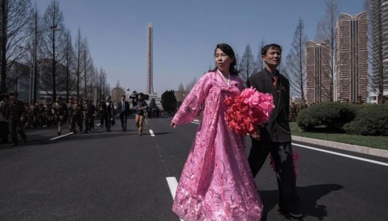 عرض فني في قصر ثقافة الأطفال ببيونج يانج (الفرنسية)