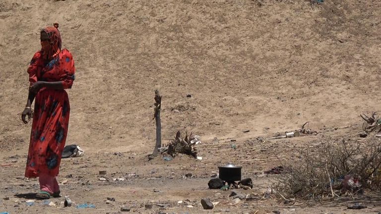 سيدة يمنية نازحة