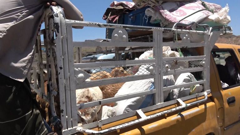 سيدة يمنية نازحة