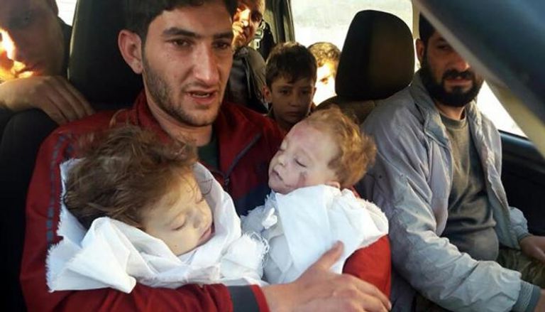 ضحايا لهجوم الأسد على خان شيخون