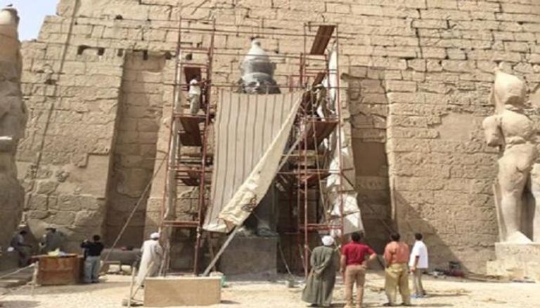 الكشف عن تمثال رمسيس الثاني بعد ترميمه