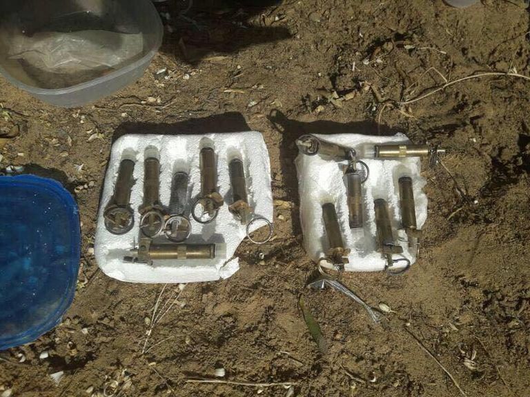 أسلحة وذخائر تم ضبطها مع عناصر الخلية