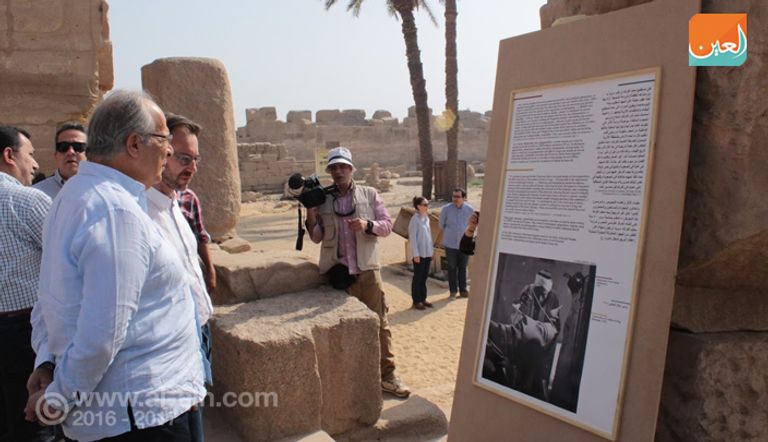 خلال افتتاح معرض الصور بمعبد الكرنك