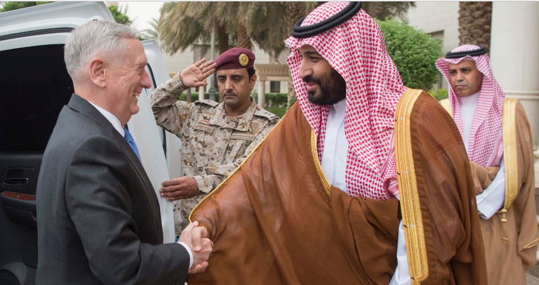 الأمير محمد بن سلمان برفقة وزير الدفاع الأمريكي