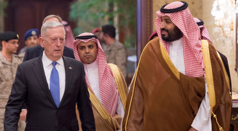 الأمير محمد بن سلمان برفقة وزير الدفاع الأمريكي