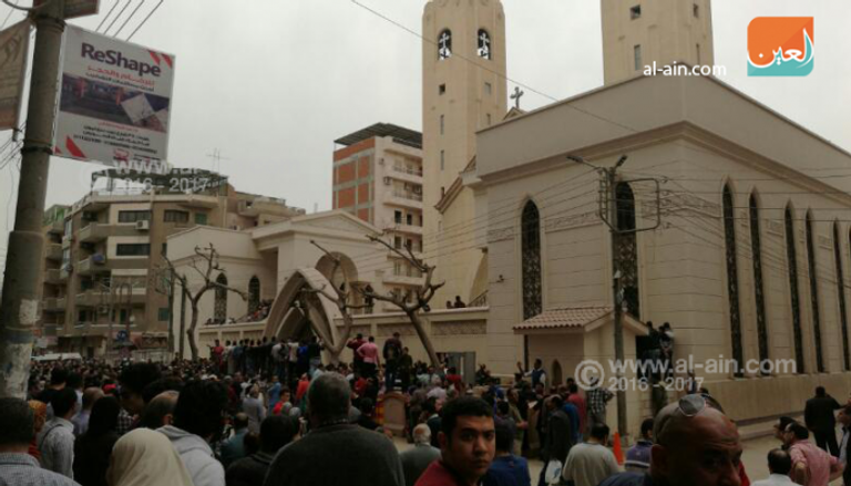 محيط كنيسة مار جرجس في طنطا عقب الانفجار