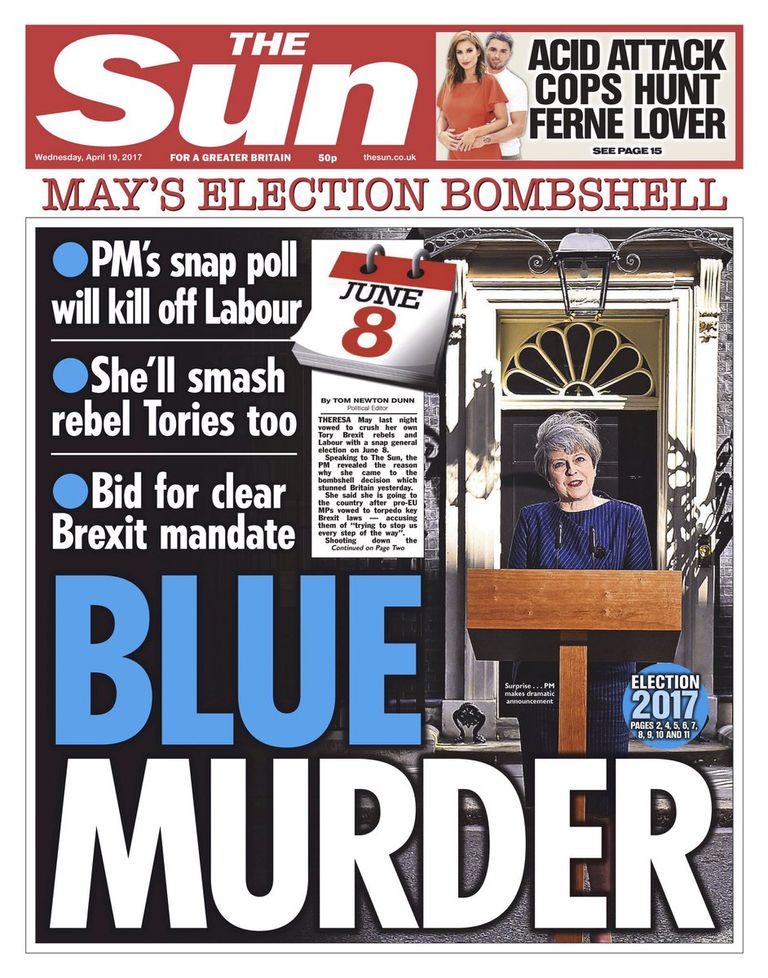 دعوة ماي لانتخابات مبكرة تصدرت عناوين صحف بريطانيا