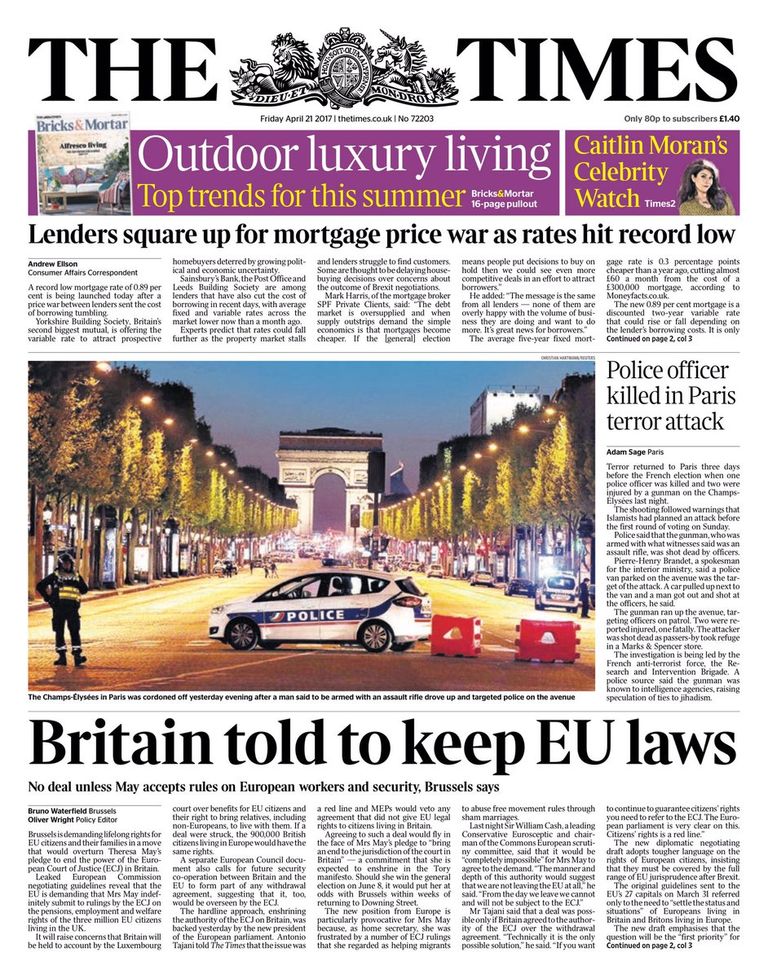 هجوم باريس تصدر عناوين الصفحات الأولى