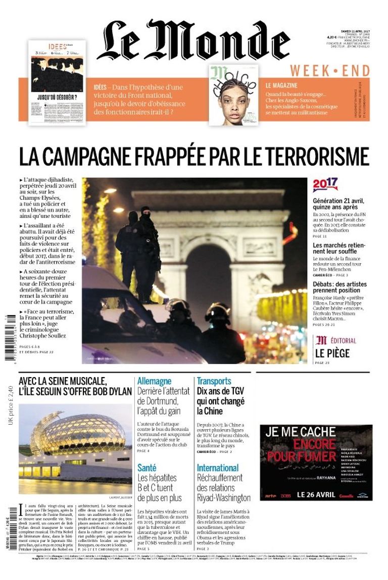 هجوم باريس تصدر عناوين الصفحات الأولى