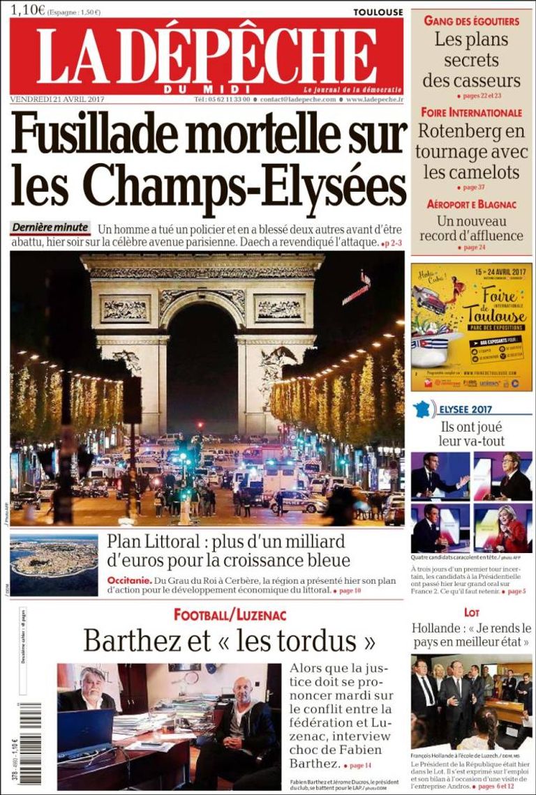 هجوم باريس تصدر عناوين الصفحات الأولى