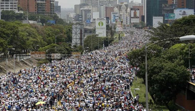 جانب من مظاهرات فنزويلا