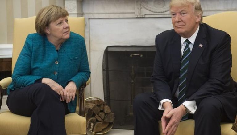 لقاء المستشارة الألمانية ميركل مع الرئيس الأمريكي ترامب