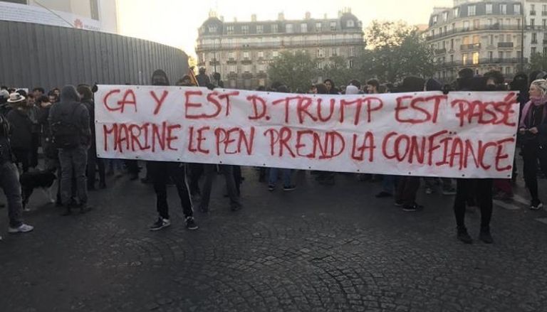 احتجاجات على نتيجة انتخابات فرنسا