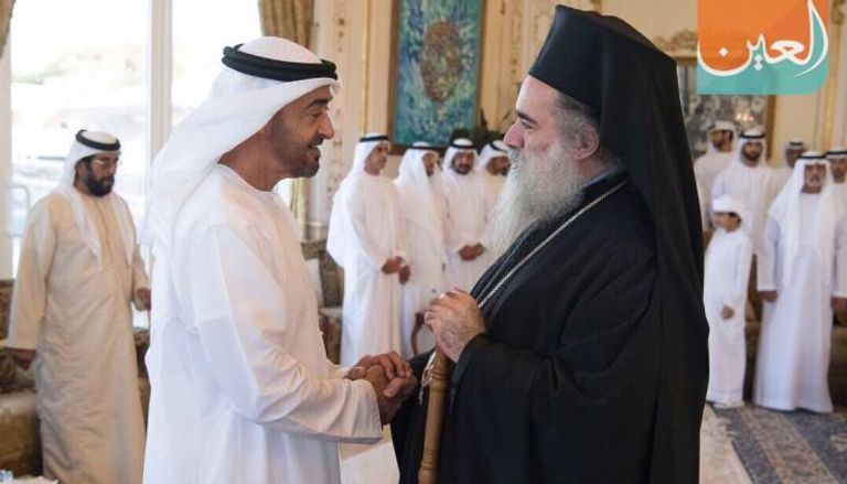 الشيخ محمد بن زايد آل نهيان برفقة رئيس أساقفة القدس 