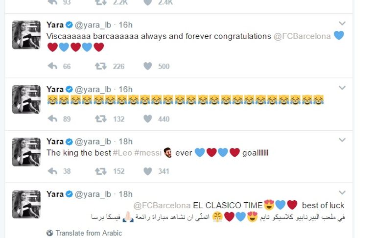 فنانون يحتفلون بفوز نادي برشلونة 
