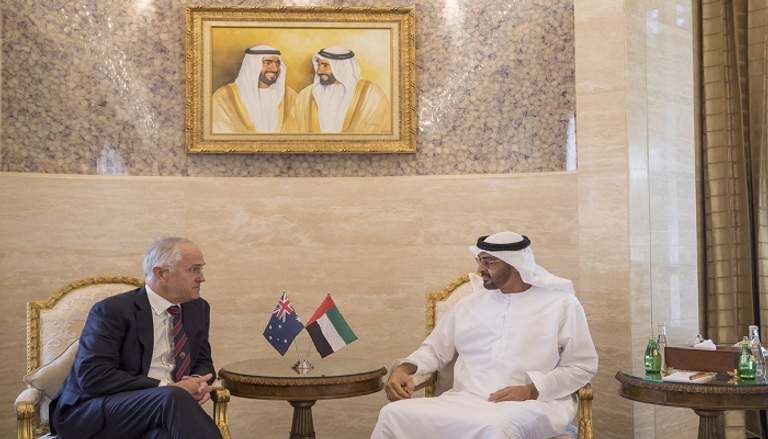 محمد بن زايد يستقبل رئيس الوزراء الأسترالي