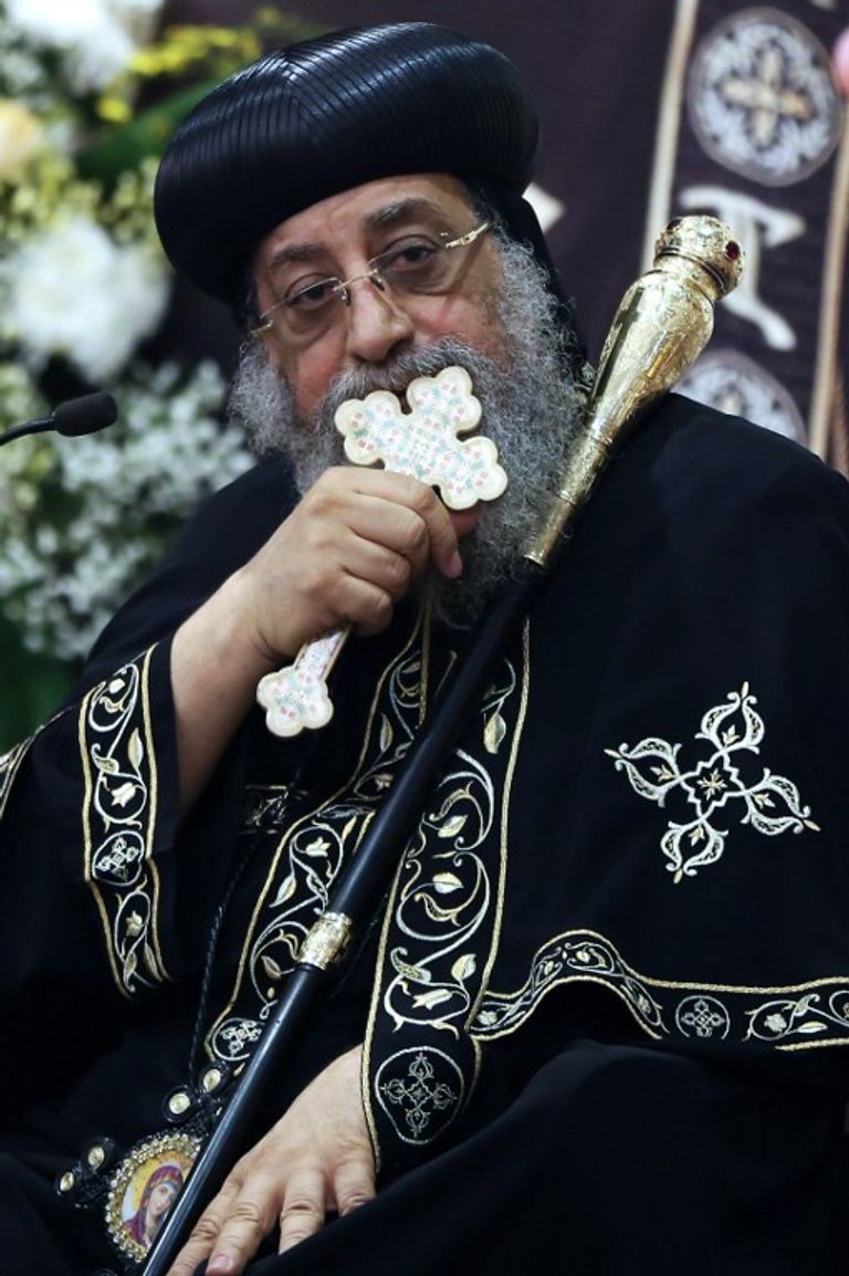 البابا تواضروس الثاني خلال زيارته للكويت - أ ف ب