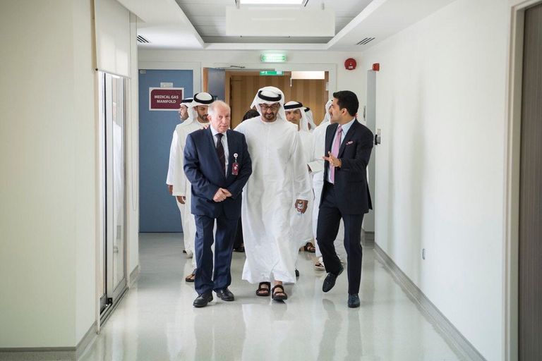 الشيخ محمد بن زايد آل نهيان في زيارة لمستشفى برجيل