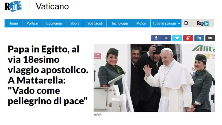 زيارة البابا فرنسيس لمصر