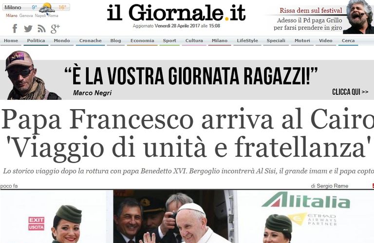 زيارة البابا فرنسيس لمصر