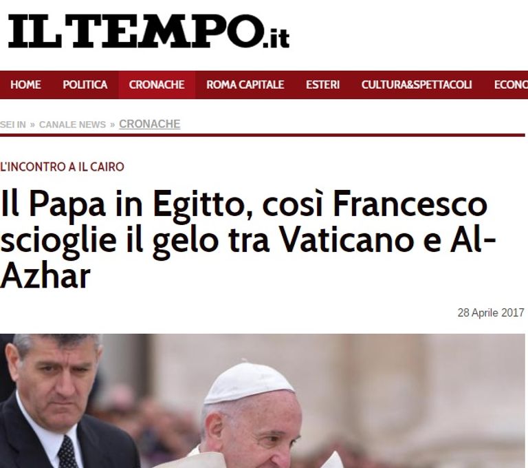 زيارة البابا فرنسيس لمصر