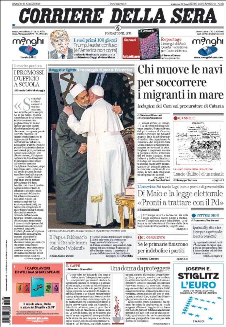 أصداء زيارة بابا الفاتيكان التاريخية لمصر