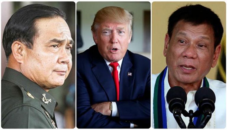 ترامب ورئيس الفلبين ورئيس وزراء تايلاند