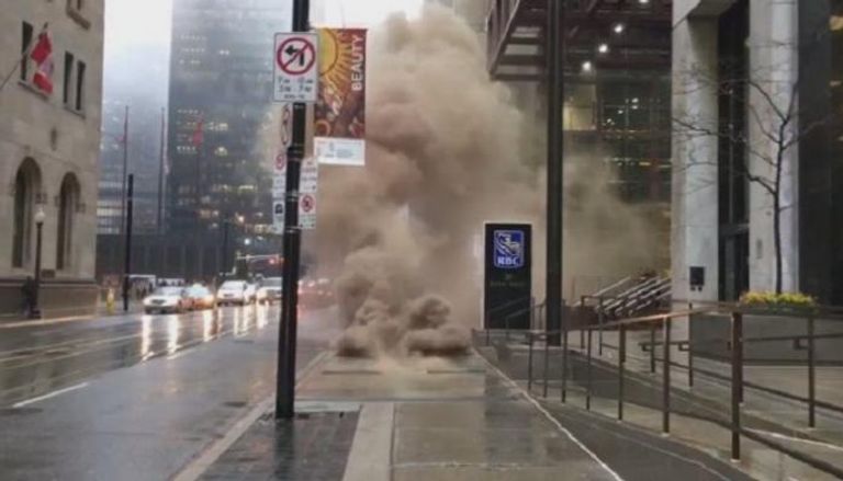 جانب من الانفجار في مدينة تورونتو الكندية