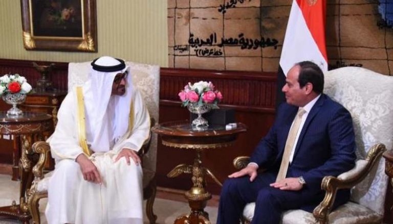 الرئيس المصري في لقاء سابق مع الشيخ محمد بن زايد