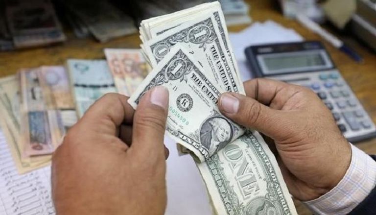 مصري يعدّ أوراقا مالية من الدولار بمكتب صرافة وسط القاهرة- رويترز