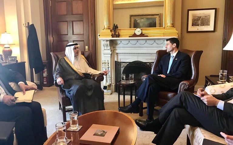 جانب من لقاءات الجبير في الكونجرس