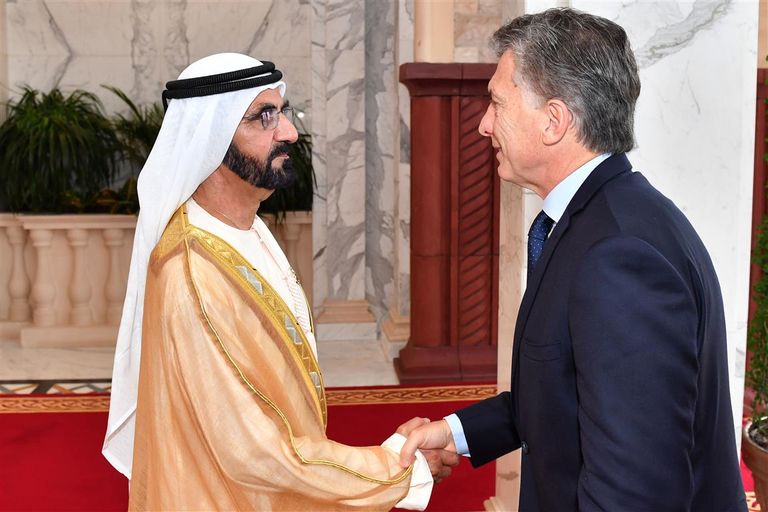 الشيخ محمد بن راشد آل مكتوم برفقة الرئيس الأرجنتيني