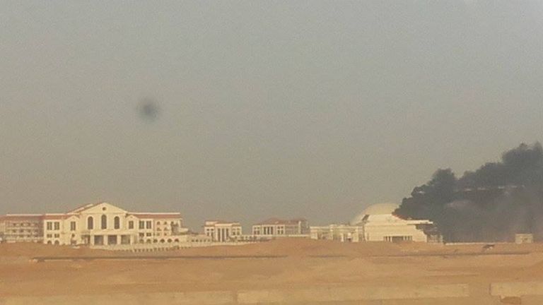 صورة لحريق بالعاصمة الإدراية