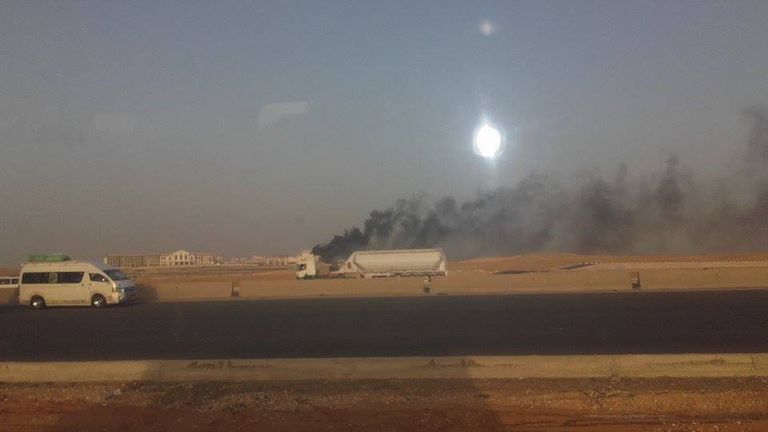 صورة لحريق بالعاصمة الإدراية