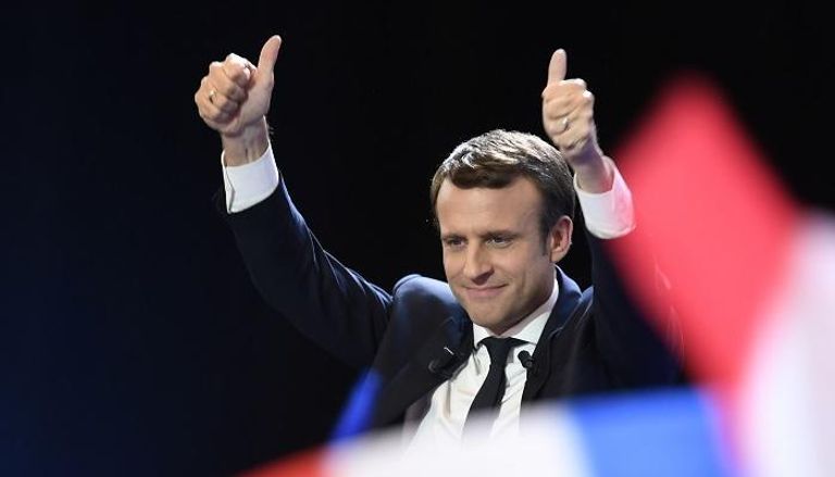 ماكرون عقب إعلان فوزه برئاسة فرنسا