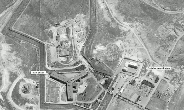 صورة من مقطع فيديو عبر قمر صناعي لسجن صيدنايا