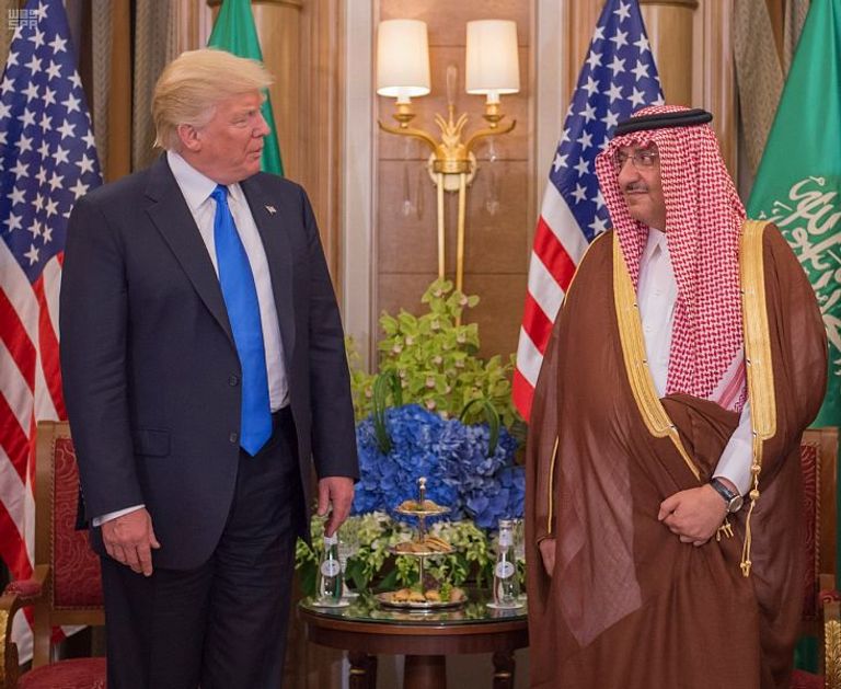 ولي العهد السعودي يلتقي ترامب والوفد المرافق له