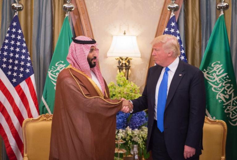 محمد بن سلمان ولي ولي العهد السعودي برفقة الرئيس الأمريكي ترامب