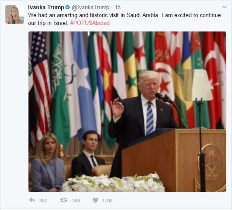 إيفانكا رافقت والدها خلال أول زيارة خارجية له