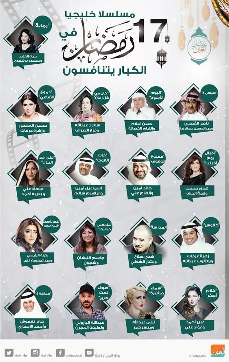 الدراما الخليجية في رمضان.. 17 مسلسلا تتصارع على المشاهدين