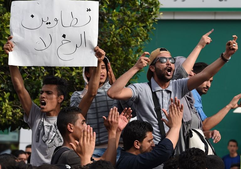 جانب من مظاهرات تطاوين