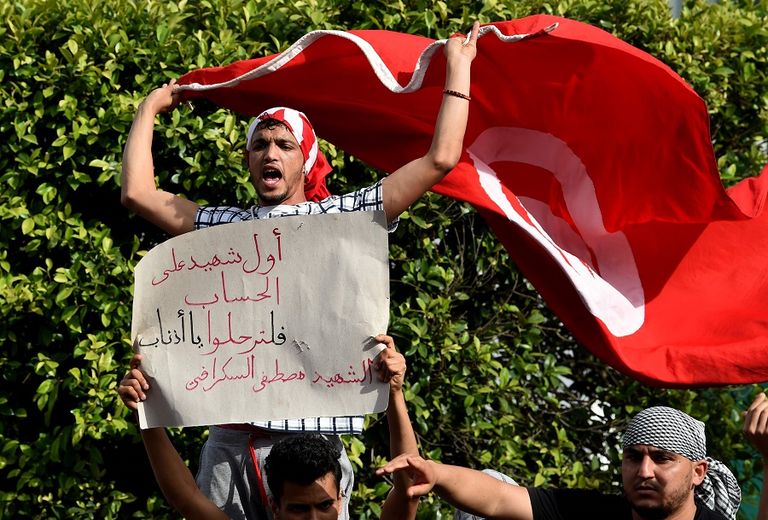 جانب من مظاهرات تطاوين