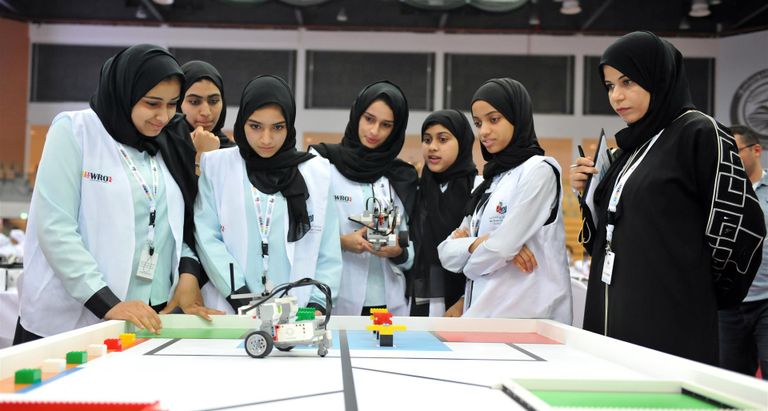 جانب من منافسات الروبوت الوطنية
