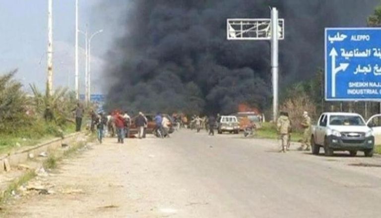 تفجير  موقف حافلات فى حمص- أرشيفية